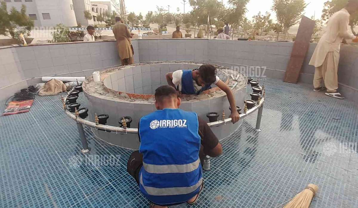 Fountain Installation with lights