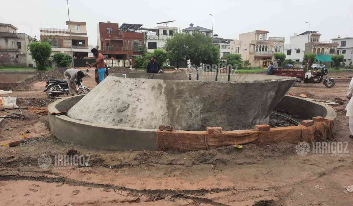 Fountain installation base work